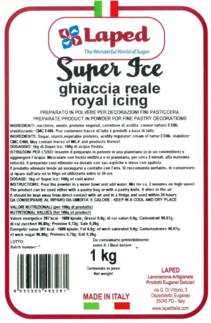 SUPER ICE - GHIACCIA REALE istantanea sacchetto 1 Kg - LAPED