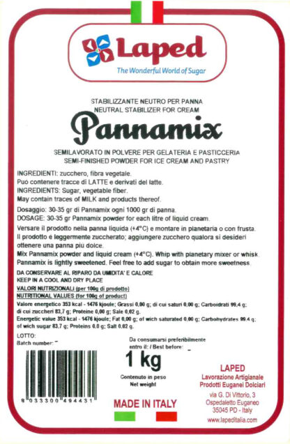 PANNAMIX Stabilizzante per panna sacchetto 1 Kg - LAPED