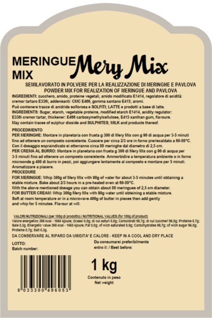 MERY MIX – Preparato per meringa 1Kg - immagine 2
